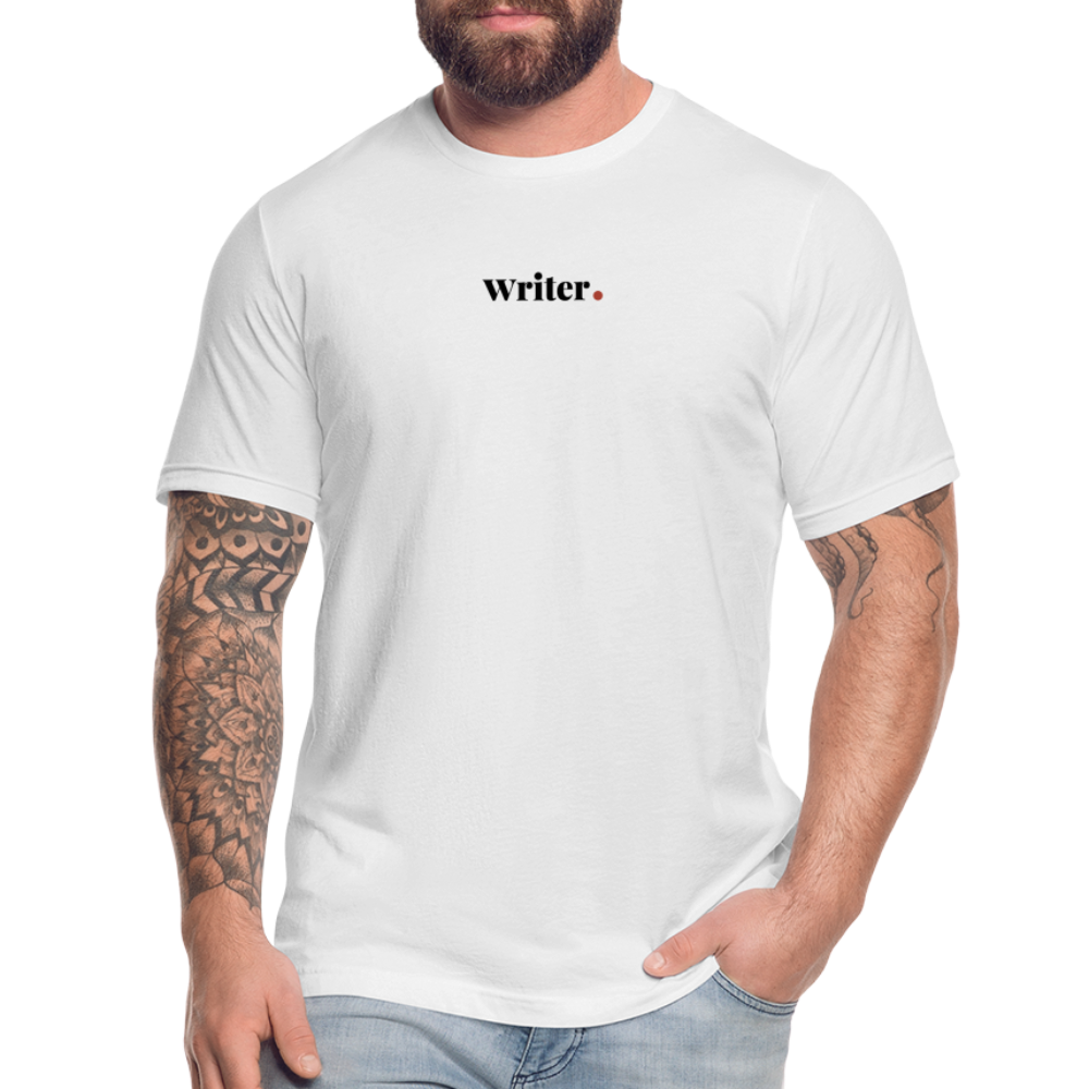 "Writer" Unisex Jersey T-Shirt by Bella + Canvas - white