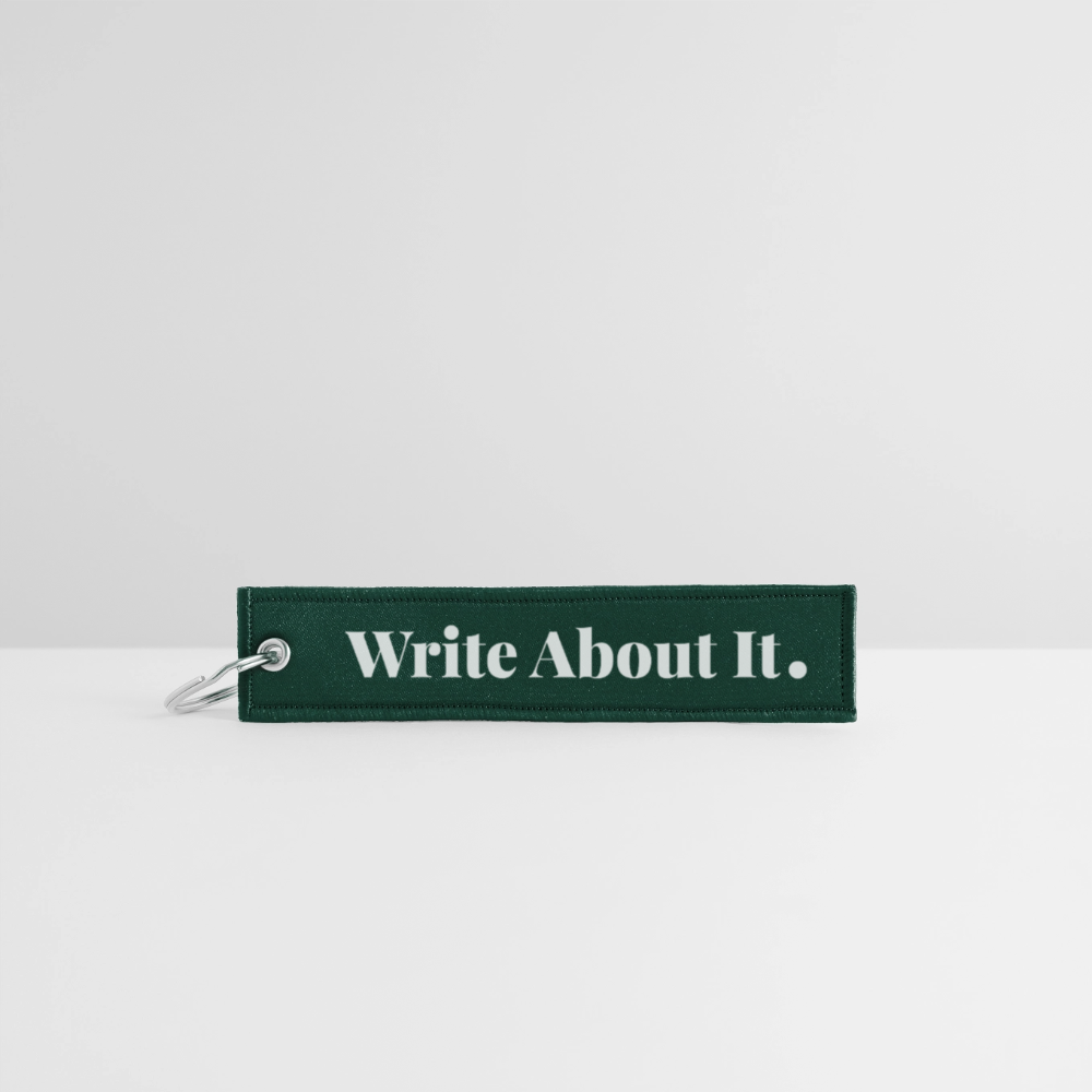 Write About It - Jet Tag Keychain - hunter green