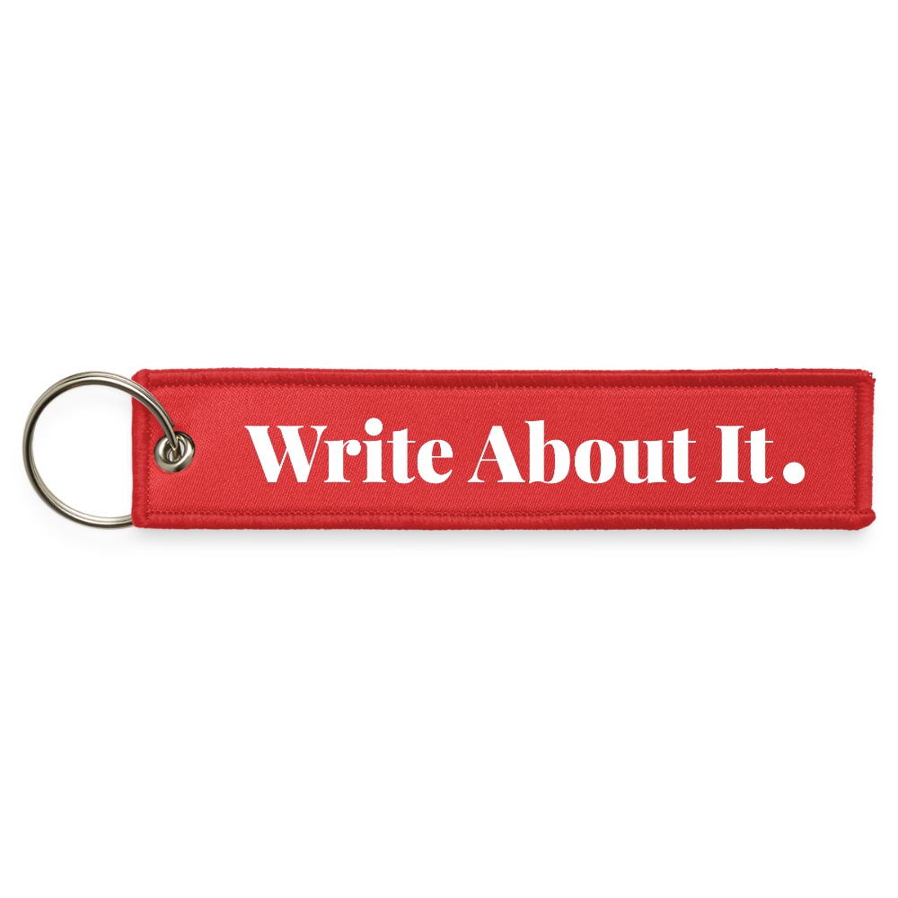 Write About It - Jet Tag Keychain - red
