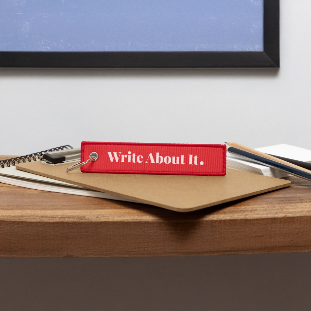 Write About It - Jet Tag Keychain - red