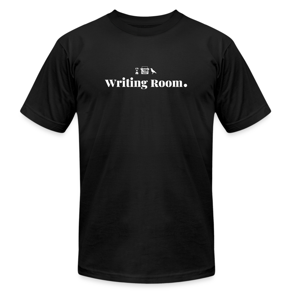 "Writing Room" Black Unisex Jersey T-Shirt by Bella + Canvas - black