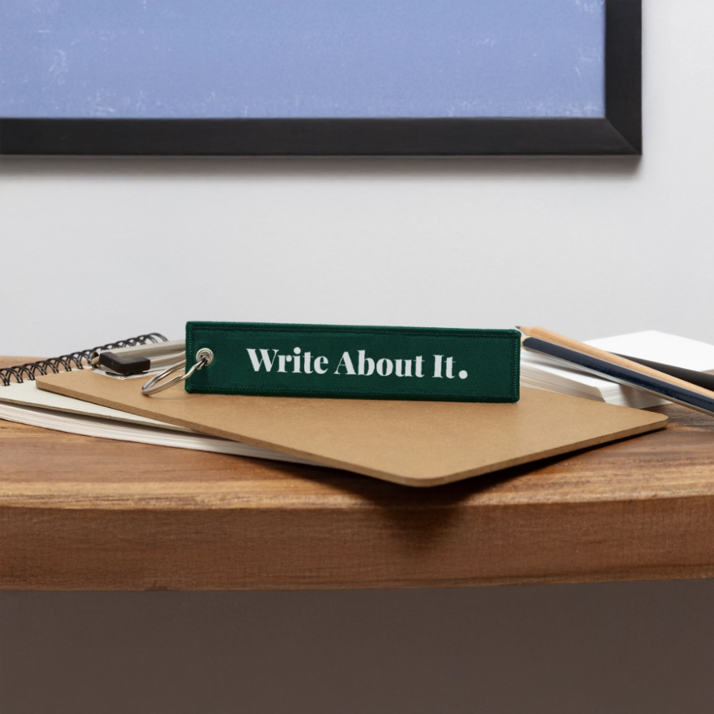 Write About It - Jet Tag Keychain - hunter green
