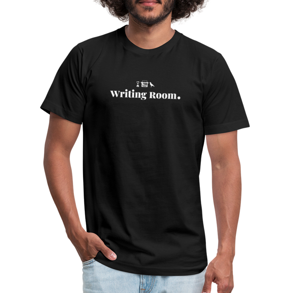 "Writing Room" Black Unisex Jersey T-Shirt by Bella + Canvas - black