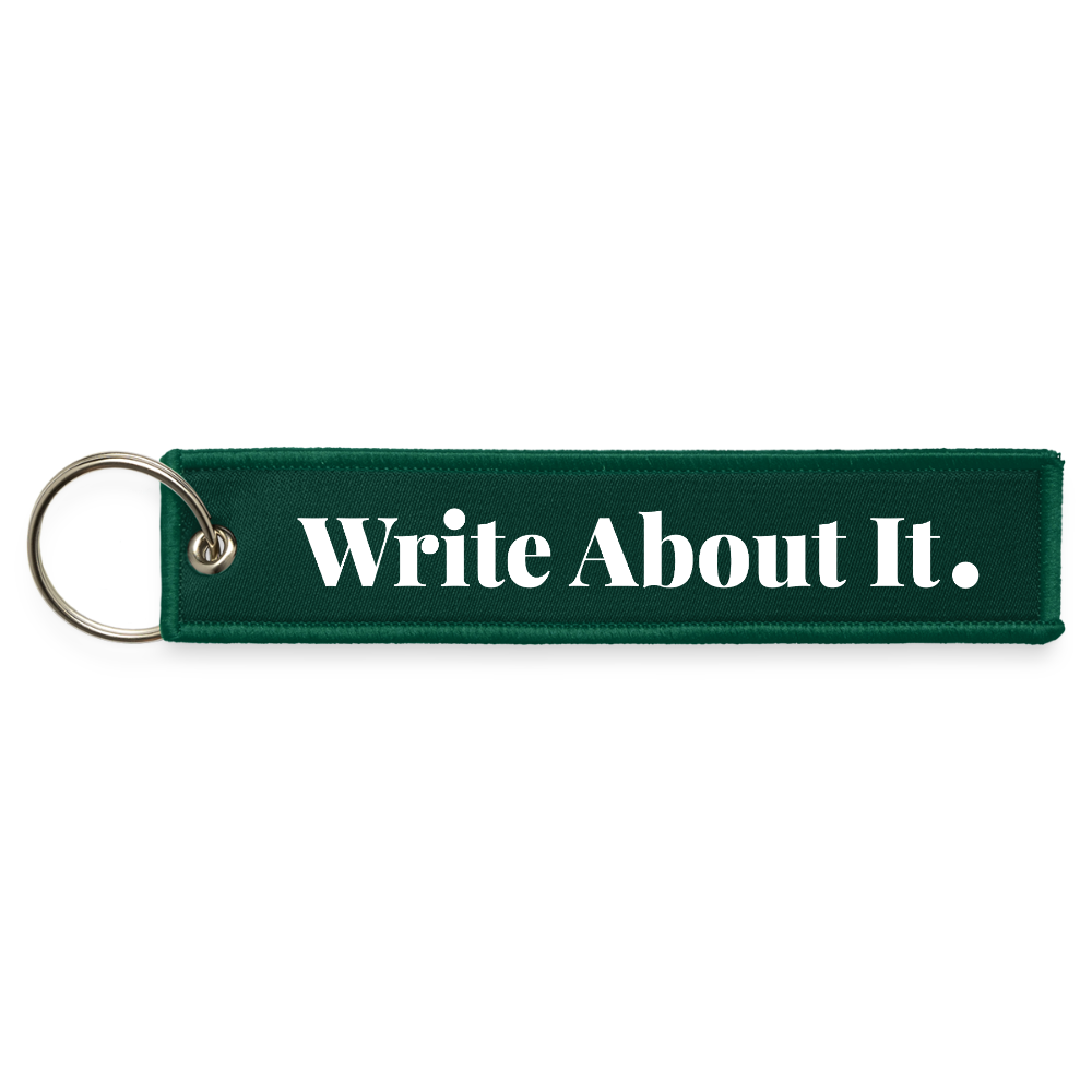 Write About It - Jet Tag Keychain - hunter green