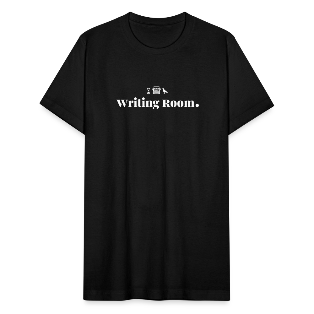 "Writing Room" Black Unisex Jersey T-Shirt by Bella + Canvas - black